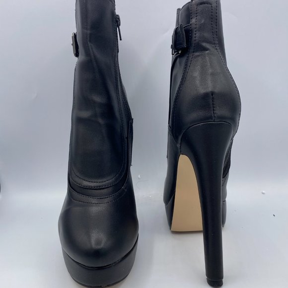 Women's Platform Ankle Boots Zipper High Heels - Picture 5 of 9